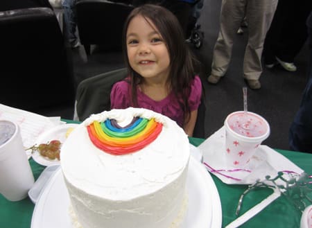 Rainbow Cake at the Party
