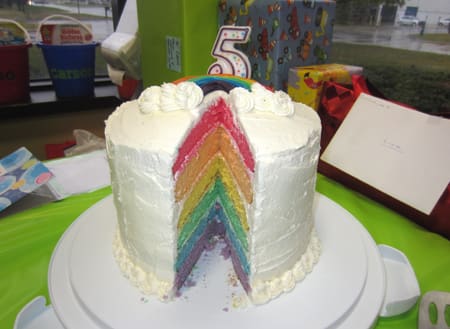 Rainbow Cake Cut